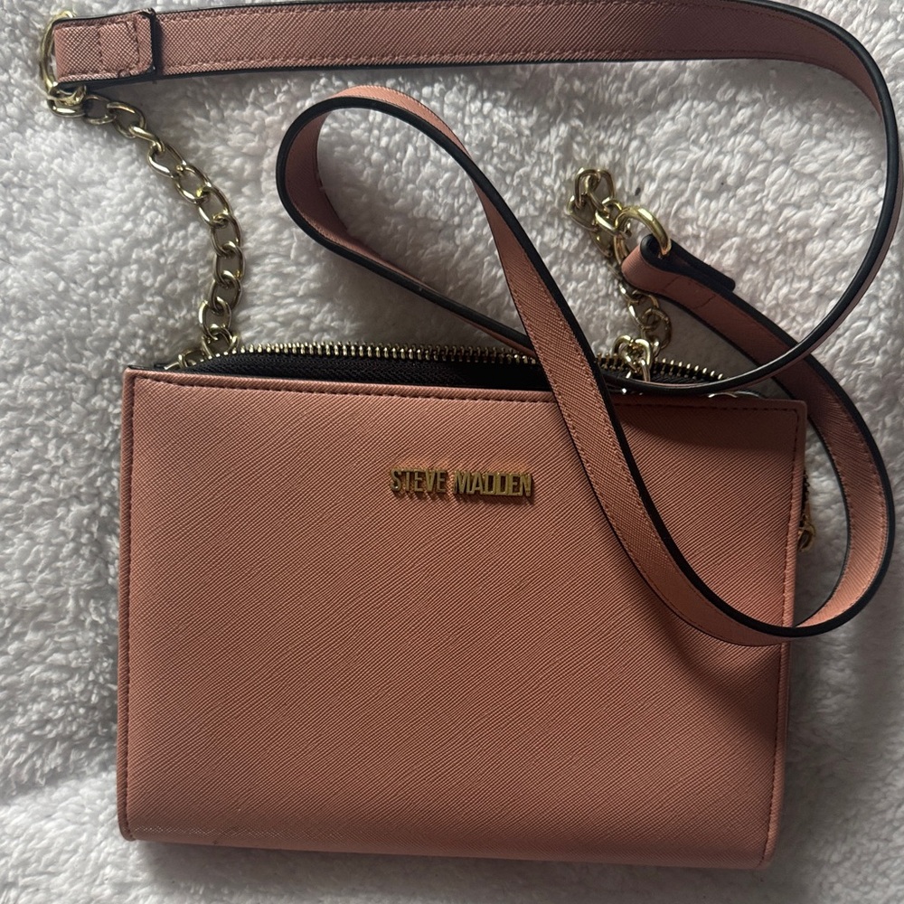 Steve Madden Blush Pink Crossbody Bag with Gold Hardware